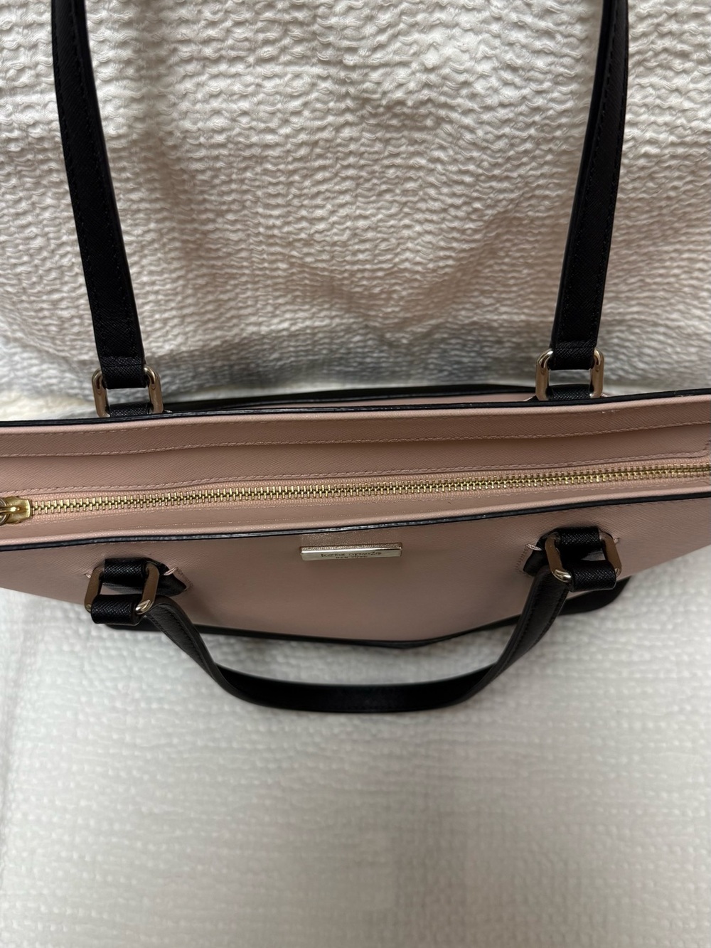 Kate Spade | Blush Pink & Black Tote Bag with Matching Wallet - Picture 4 of 13